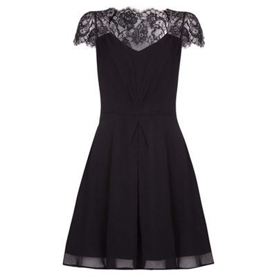 Black lace sleeves dress